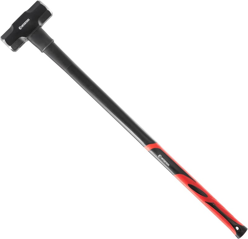 INTERTOOL Sledgehammer 8 lbs – Sledge Hammer for Demolition, Construction, & Stake Driving - Reinforced Steel 36” Overstrike Protection with Shock Absorbing Non-Slip Handle HT08-0244 - Image 1